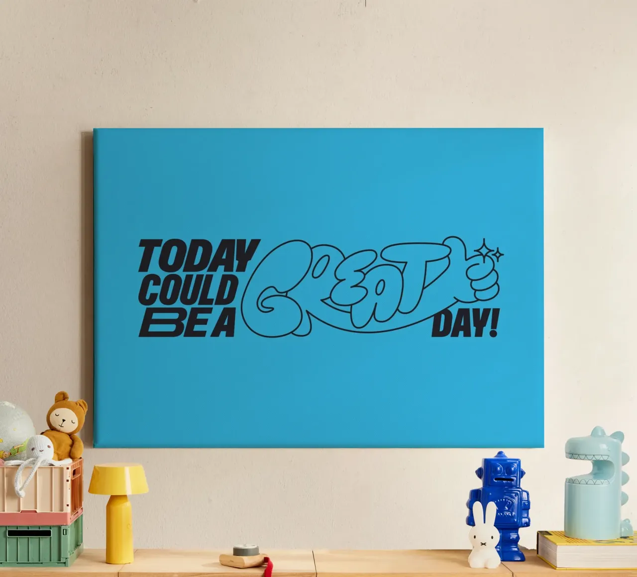Today Could Be A GREAT Day! canvas with Floater frame by Mat Voyce