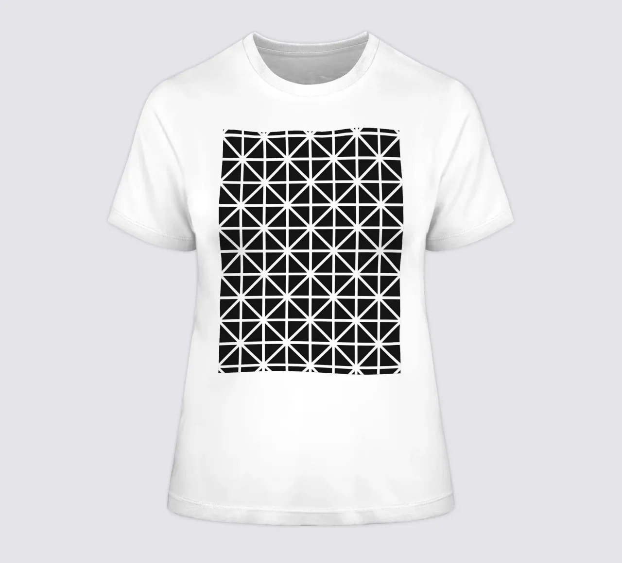 Pattern monocromatico a griglia - Design geometrico minimalista t-shirt da donna da kookiepixel