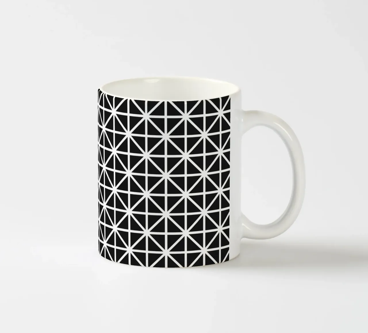 Monochrome Grid Pattern - Minimalist Geometric Design ceramic mug by kookiepixel