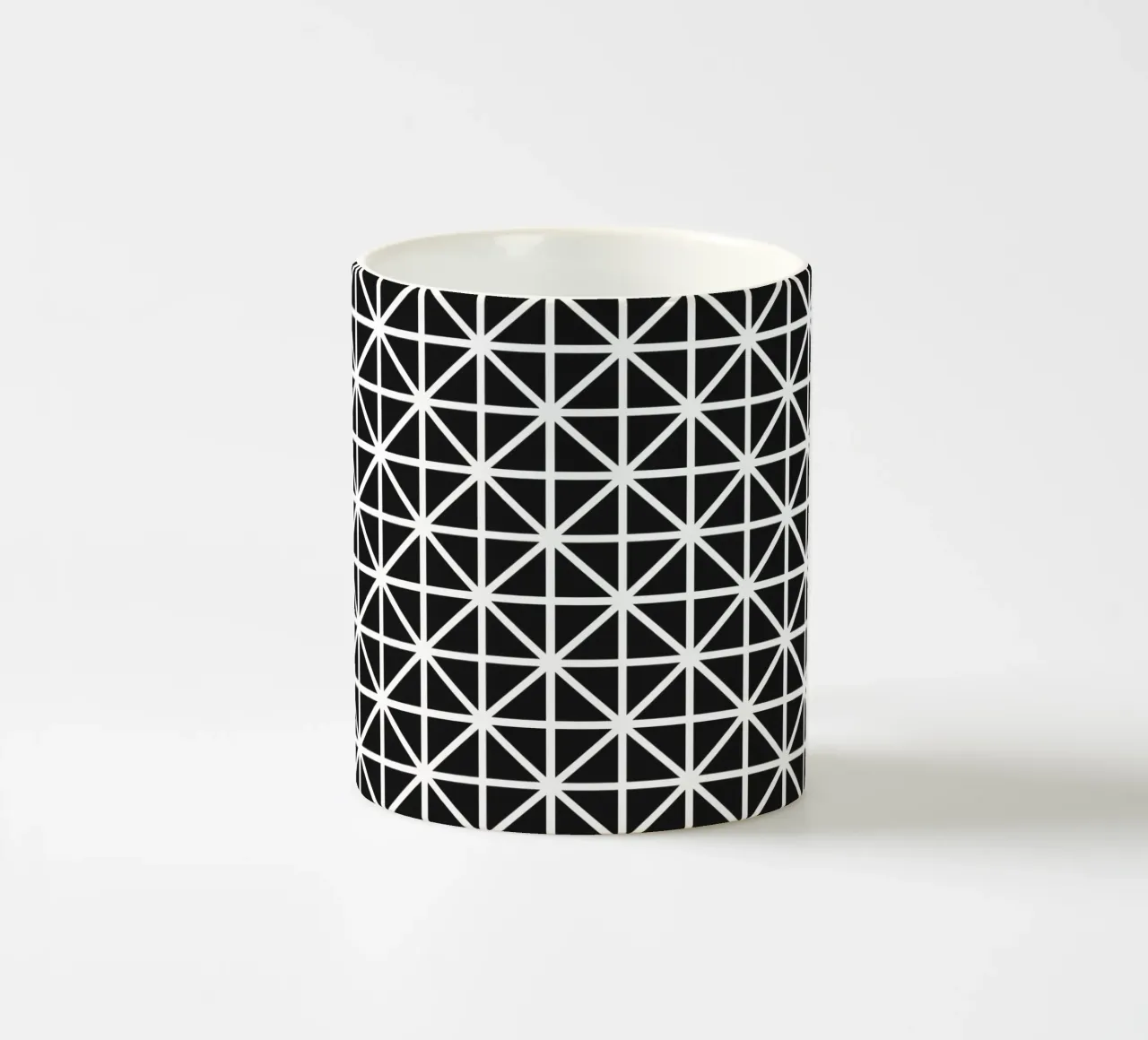 Monochrome Grid Pattern - Minimalist Geometric Design ceramic mug by kookiepixel