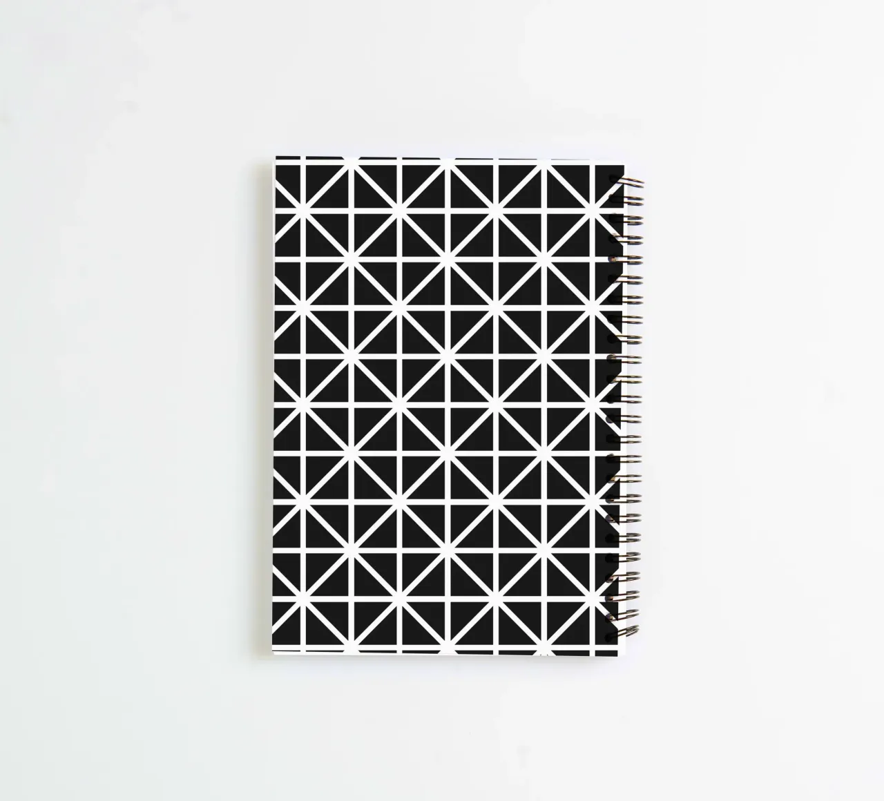 Monochrome Grid Pattern - Minimalist Geometric Design spiral notebook by kookiepixel