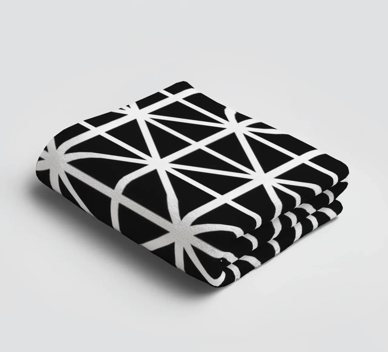 Monochrome Grid Pattern - Minimalist Geometric Design towel by kookiepixel