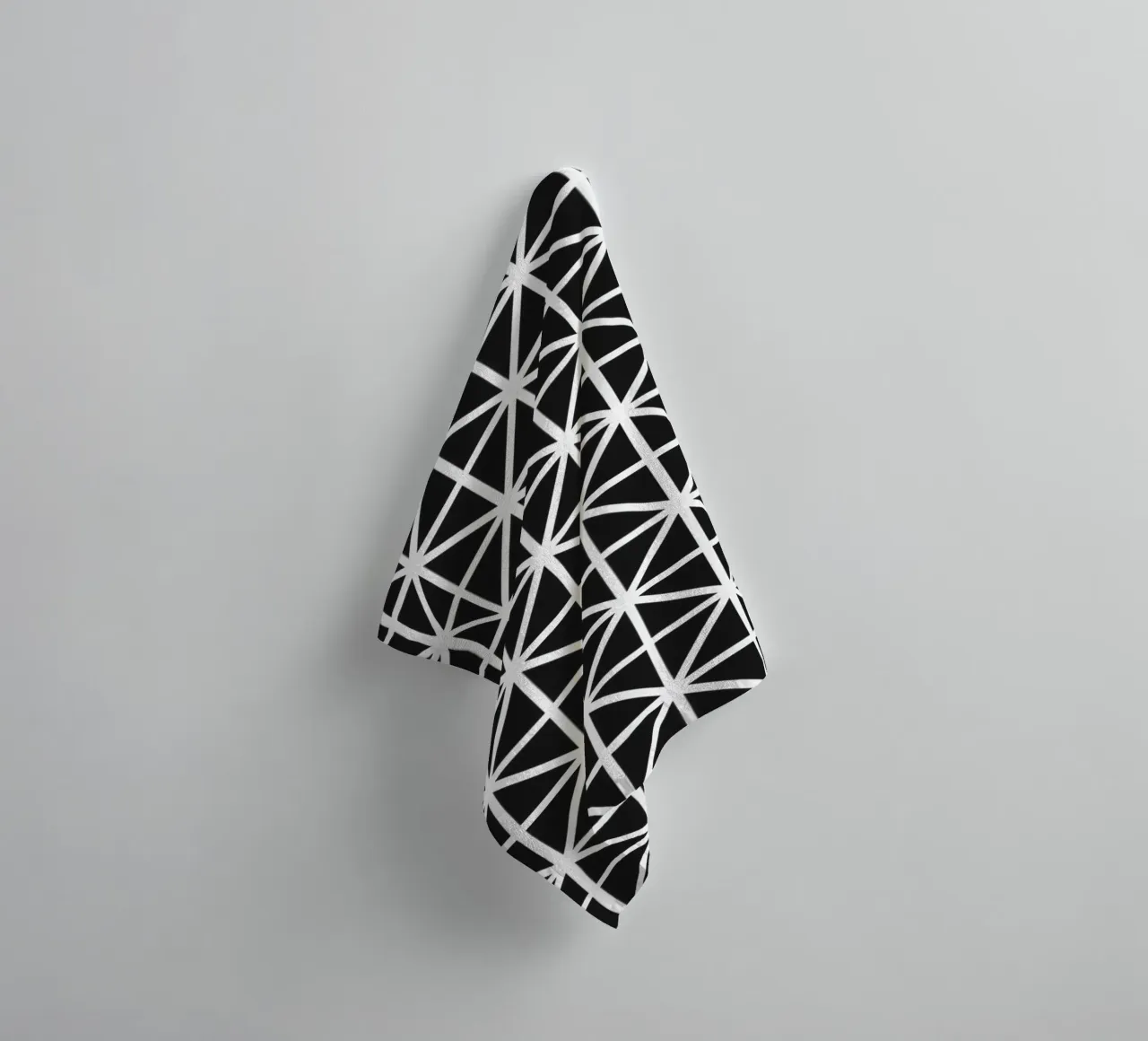 Motif quadrillé monochrome - Design géométrique minimaliste serviette de bain de kookiepixel