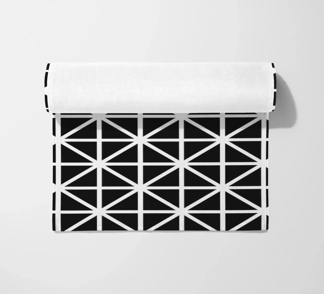 Monochrome Grid Pattern - Minimalist Geometric Design beach towel by kookiepixel