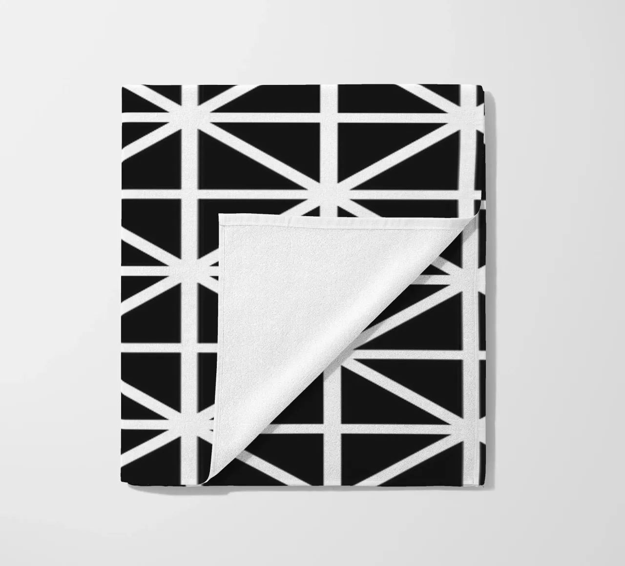 Monochrome Grid Pattern - Minimalist Geometric Design beach towel by kookiepixel