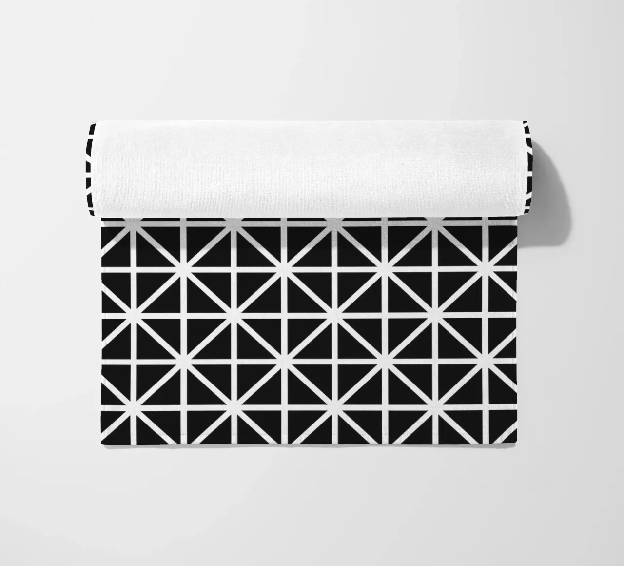 Monochrome Grid Pattern - Minimalist Geometric Design beach towel by kookiepixel
