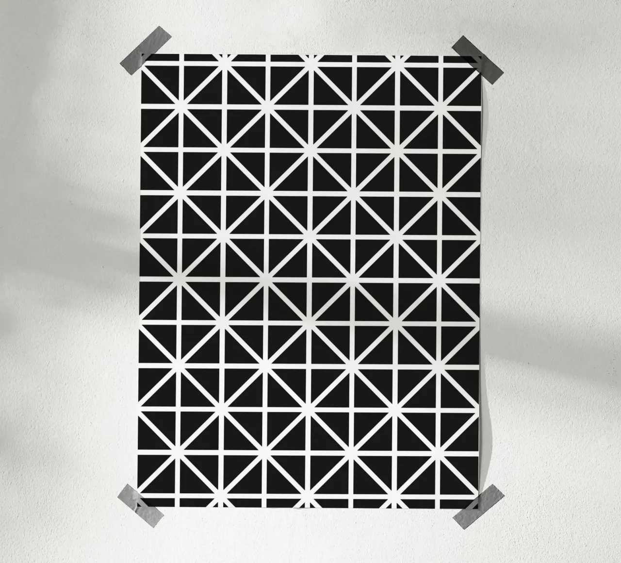 Pattern monocromatico a griglia - Design geometrico minimalista poster da kookiepixel