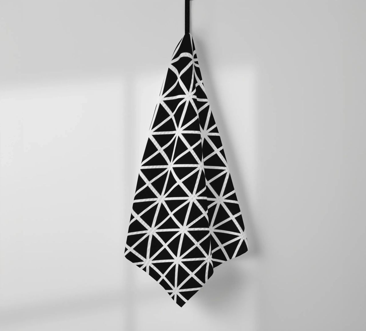 Pattern monocromatico a griglia - Design geometrico minimalista canovaccio da cucina da kookiepixel