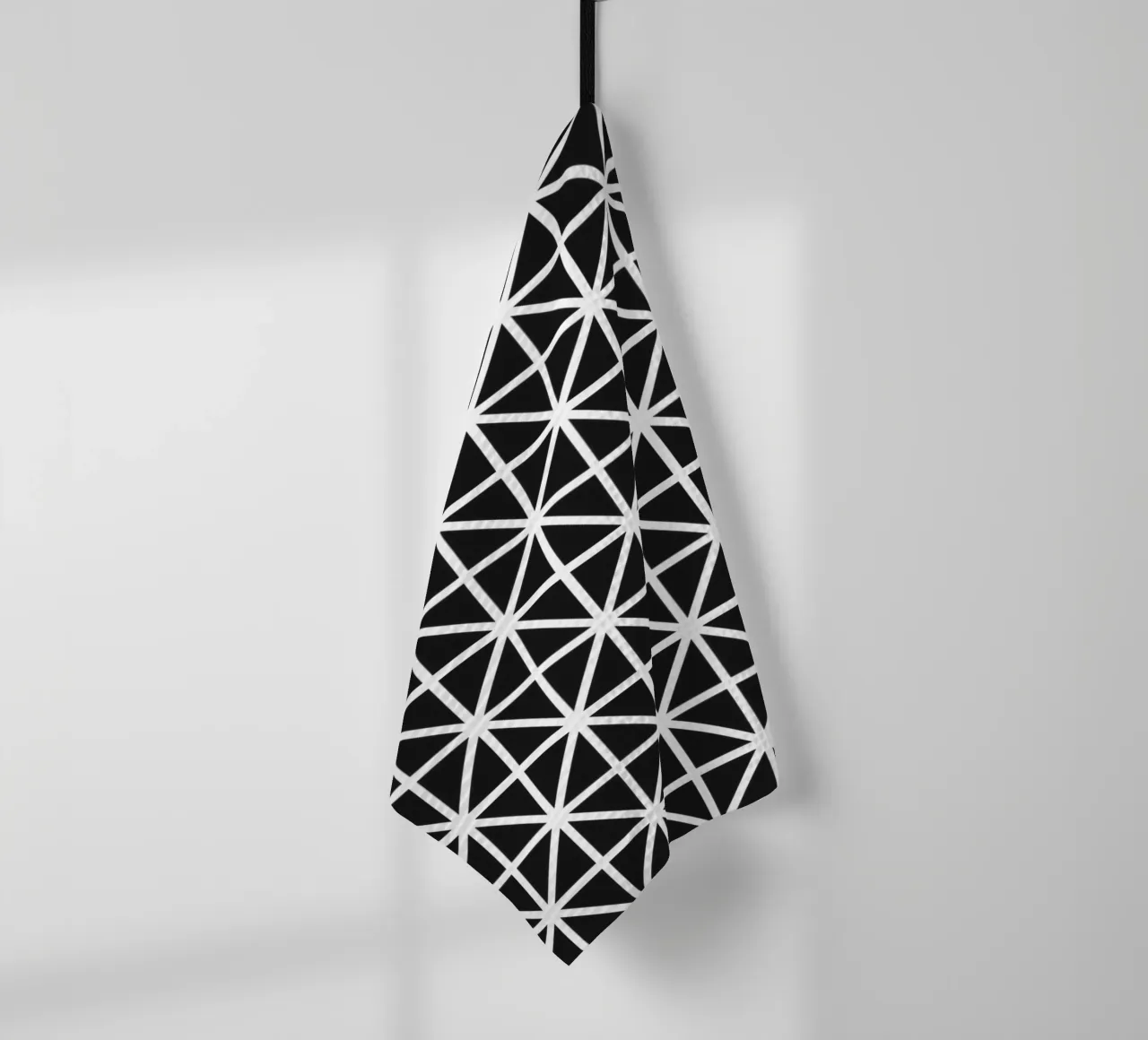 Patrón de cuadrícula monocromo - Diseño geométrico minimalista paño de cocina de kookiepixel