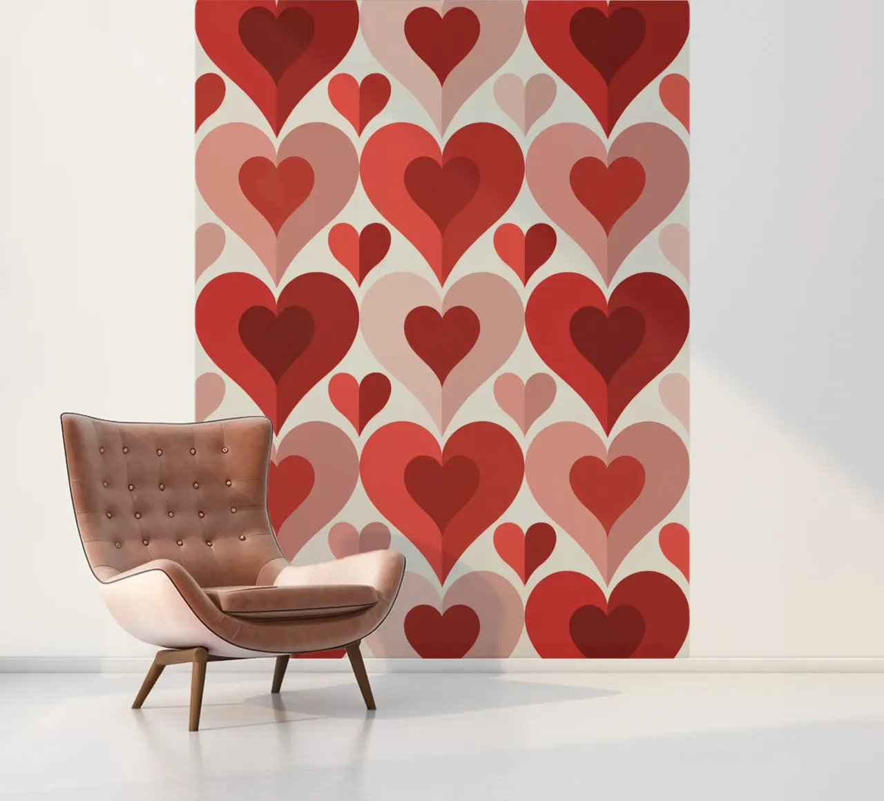 Repeat Heart Pattern photo wallpaper by Shark Printables