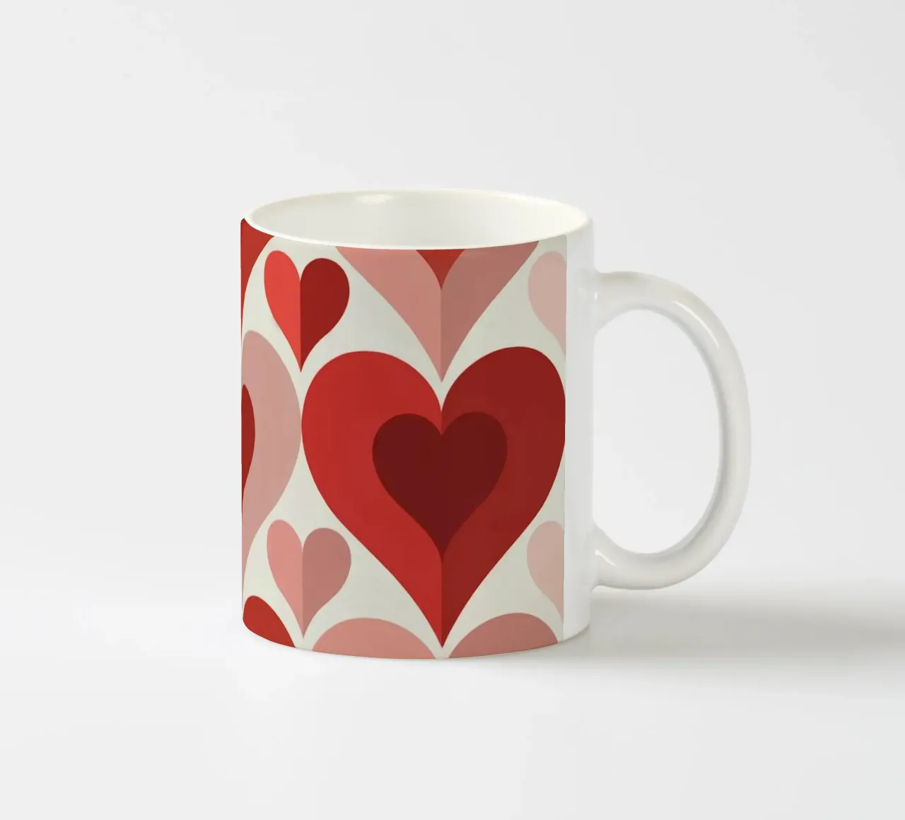 Repeat Heart Pattern ceramic mug by Shark Printables