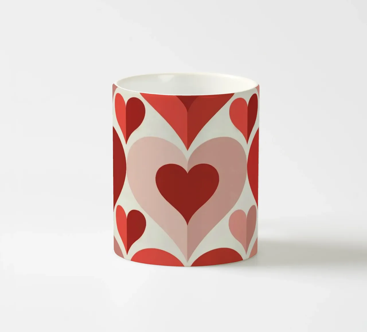 Repeat Heart Pattern ceramic mug by Shark Printables