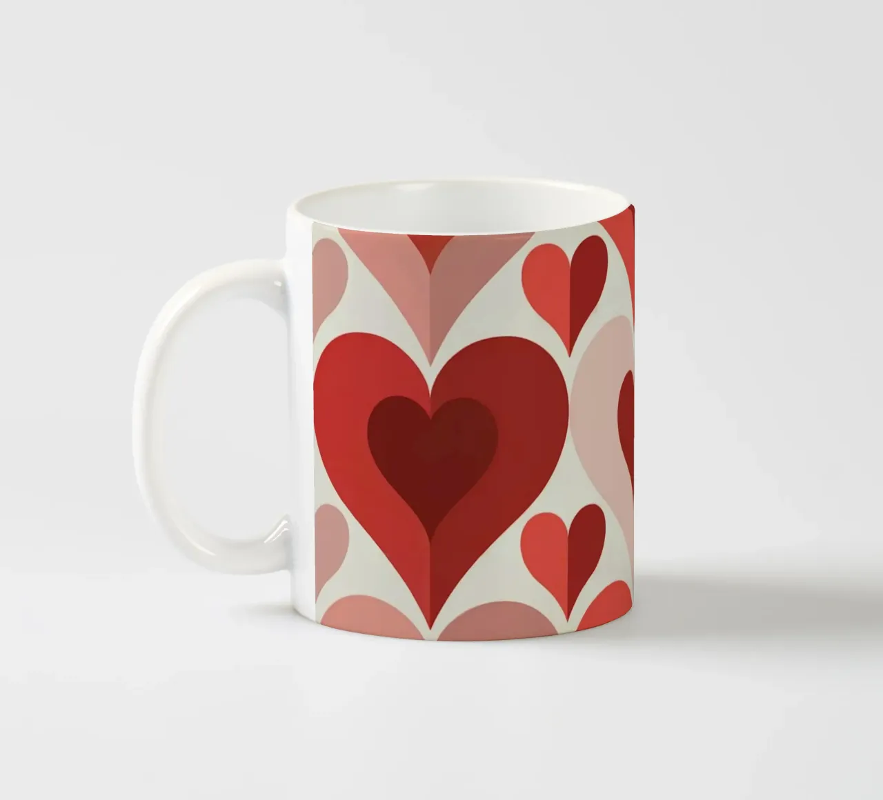 Repeat Heart Pattern ceramic mug by Shark Printables