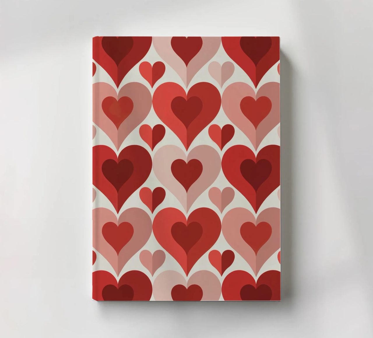 Repeat Heart Pattern notebook by Shark Printables