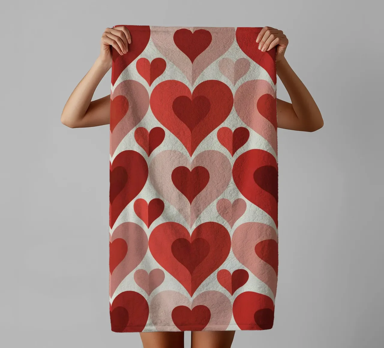 Repeat Heart Pattern towel by Shark Printables