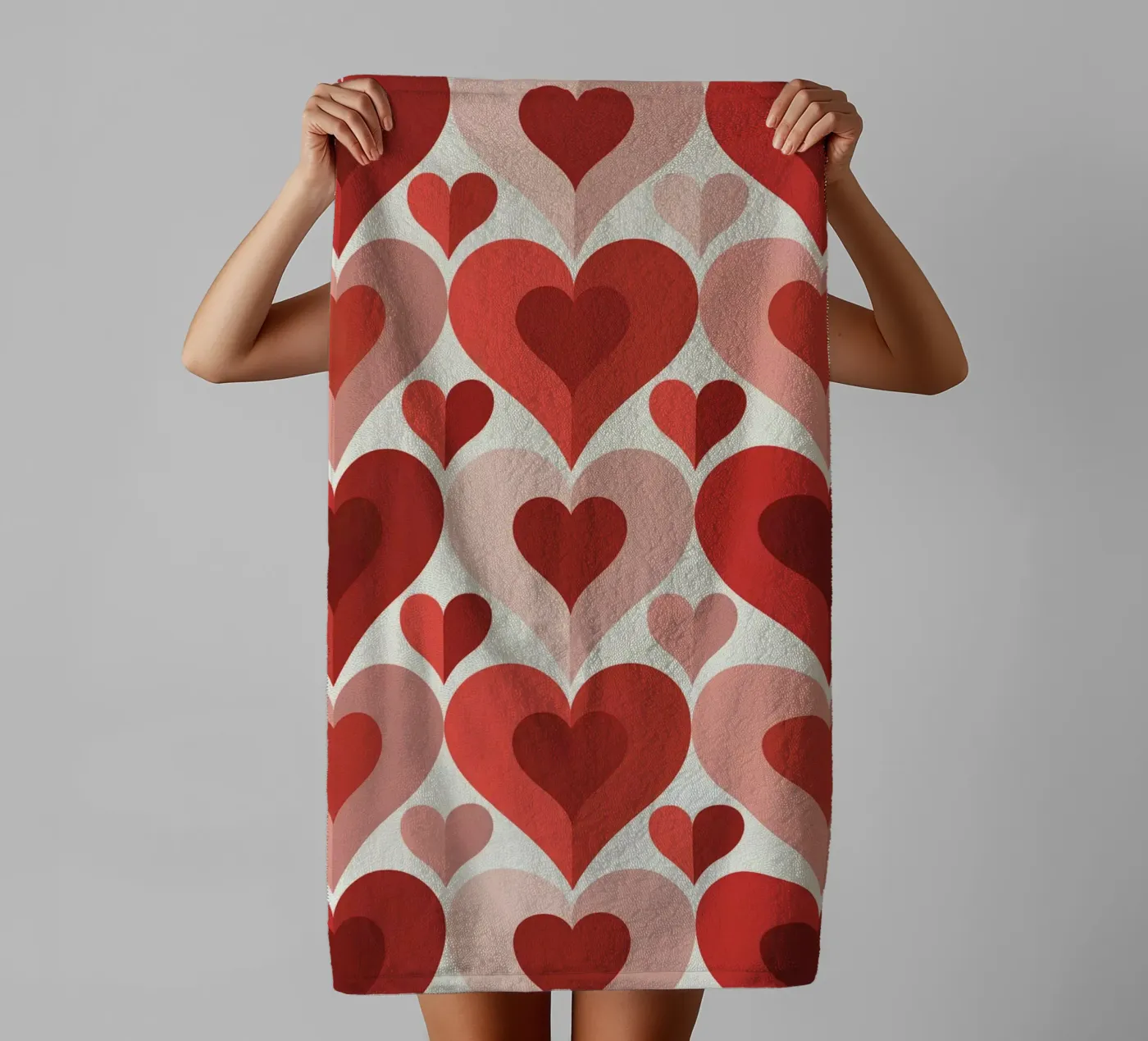 Repeat Heart Pattern towel by Shark Printables