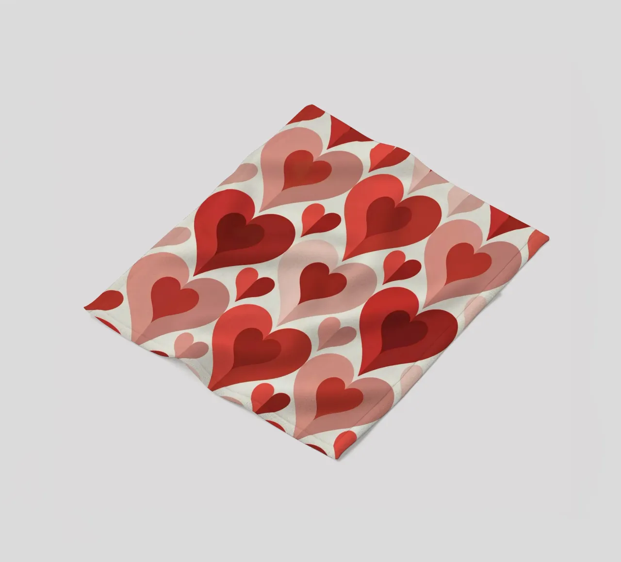 Repeat Heart Pattern fleece blanket by Shark Printables