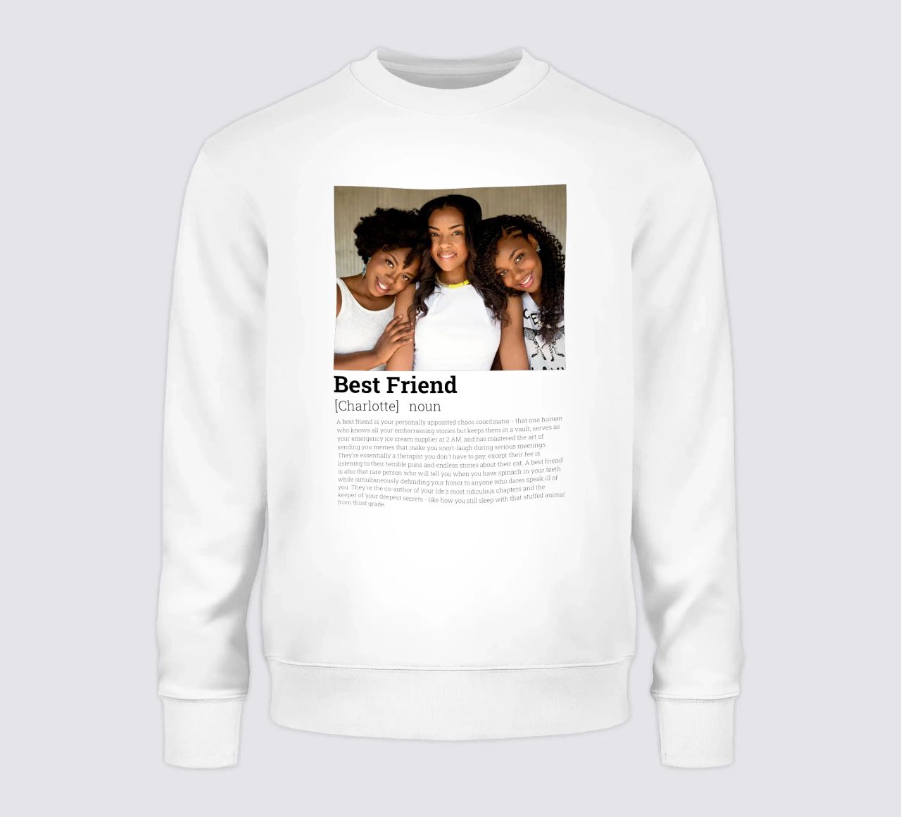 Definición Personalizada Mejor Amigo Divertido sudadera de Personalized Art