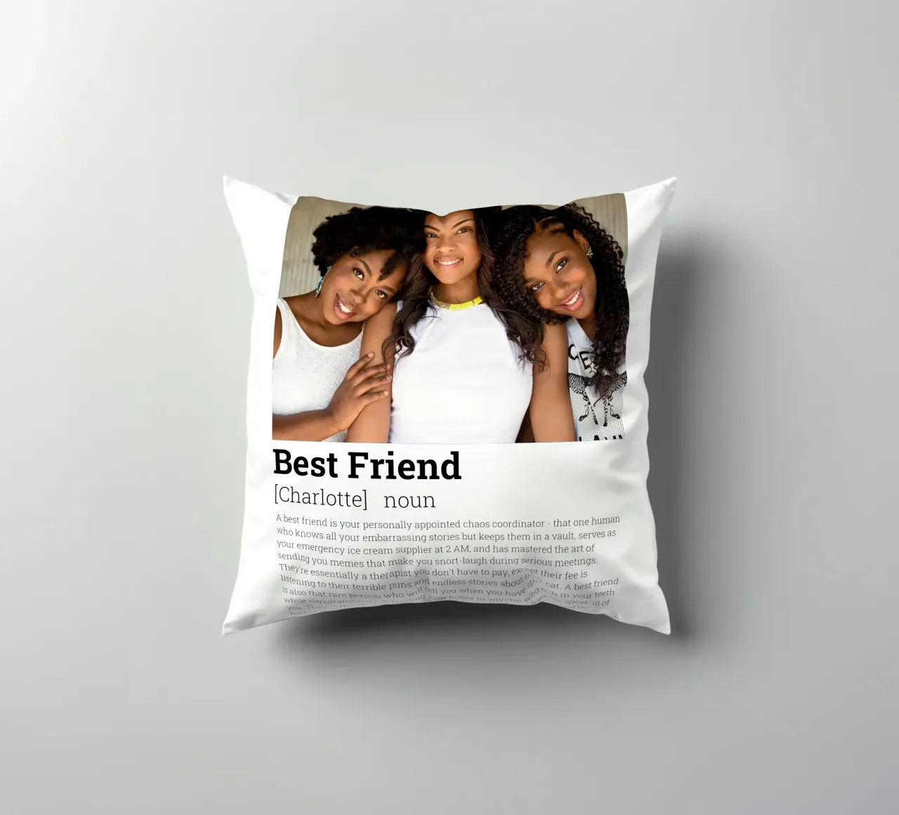 Personalized Best Friend Funny Definition decorative cushion by Personalized Art