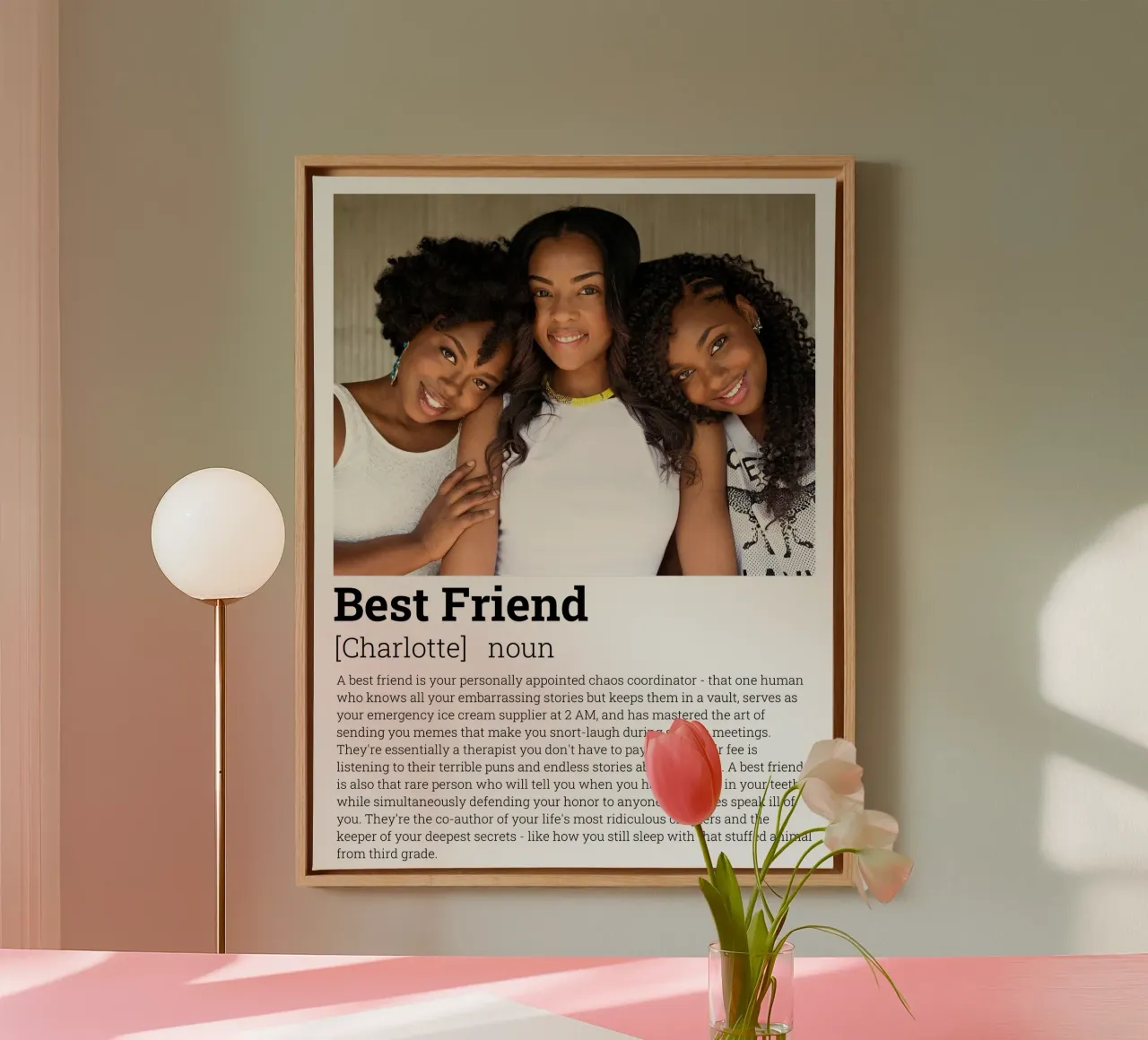 Gepersonaliseerde Beste Vriend Grappige Definitie canvas met Baklijst van Personalized Art