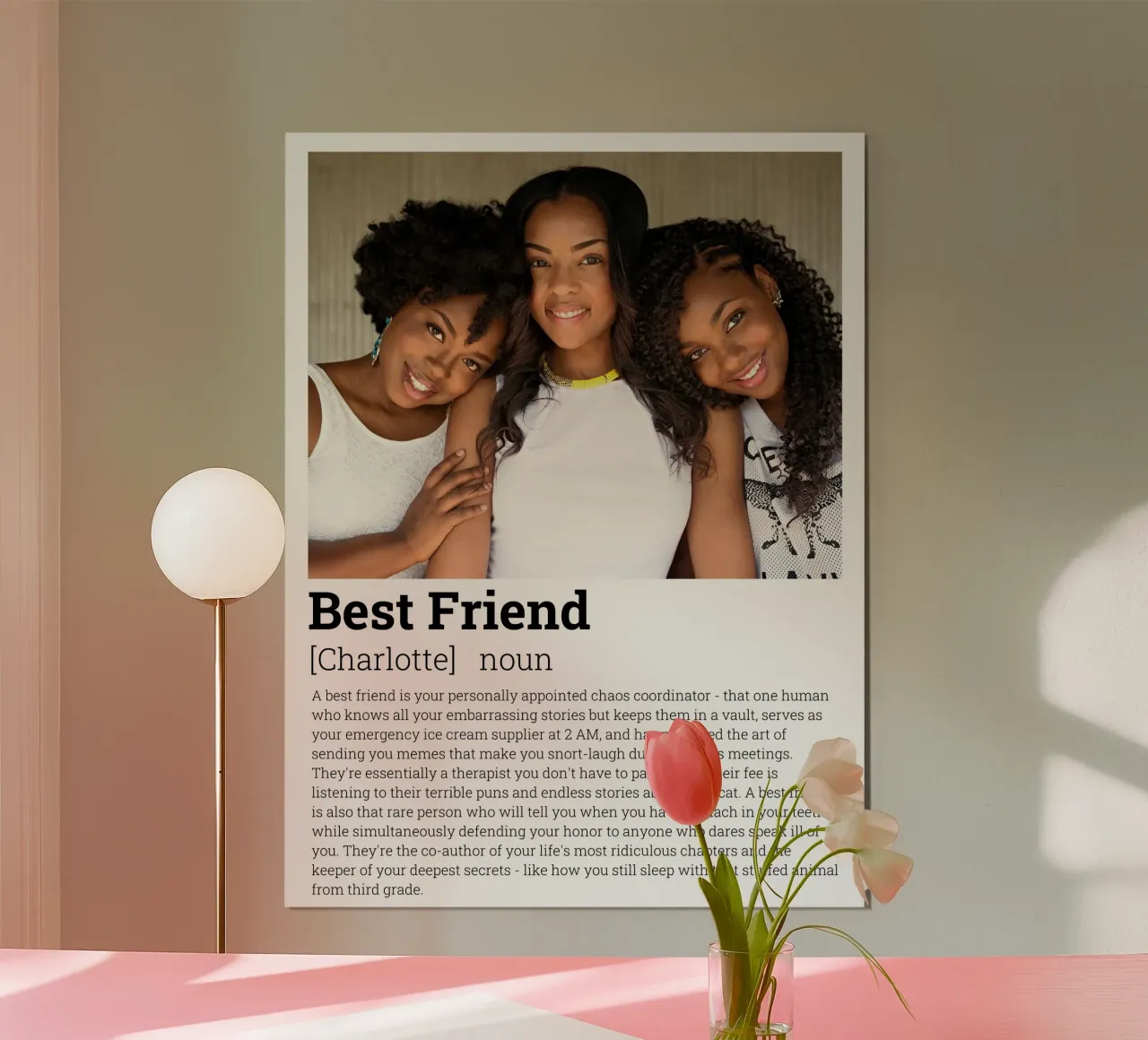Personalized Best Friend Funny Definition poster with aluminum frame by Personalized Art