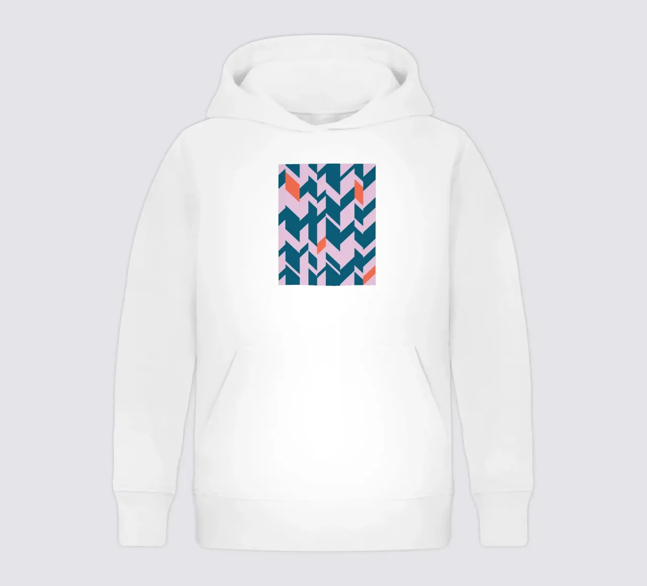 Audace stampa Chevron - Disegno geometrico verde acqua, rosa e arancione felpa bambino con cappuccio da kookiepixel