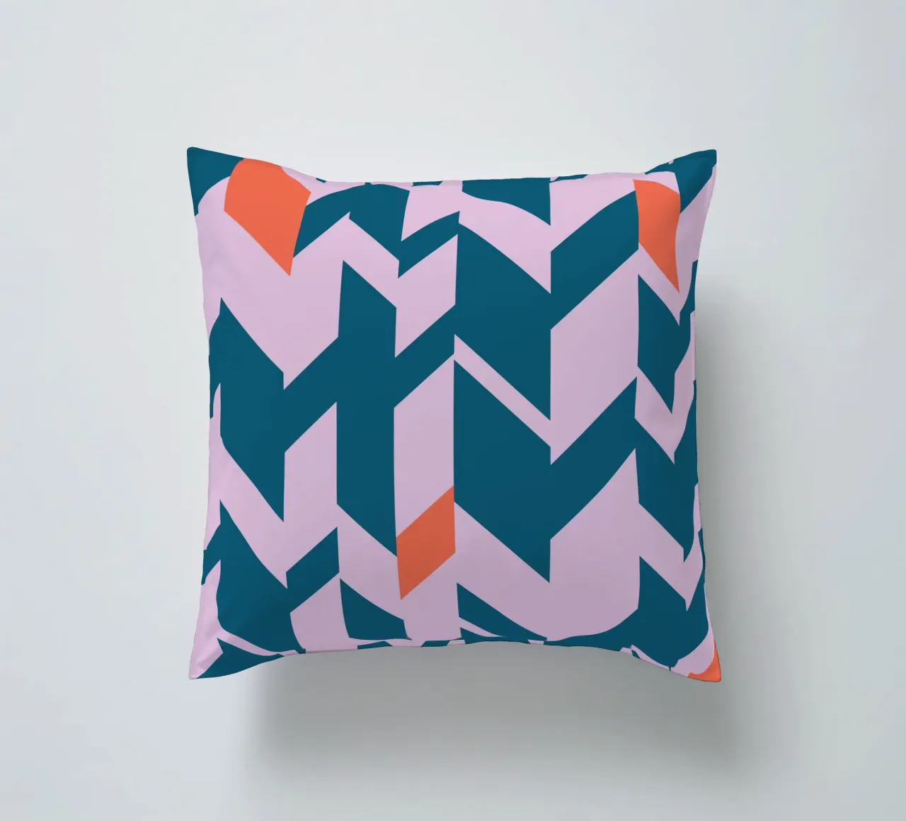 Imprimé Chevron audacieux - Motif géométrique sarcelle, rose et orange coussin de kookiepixel