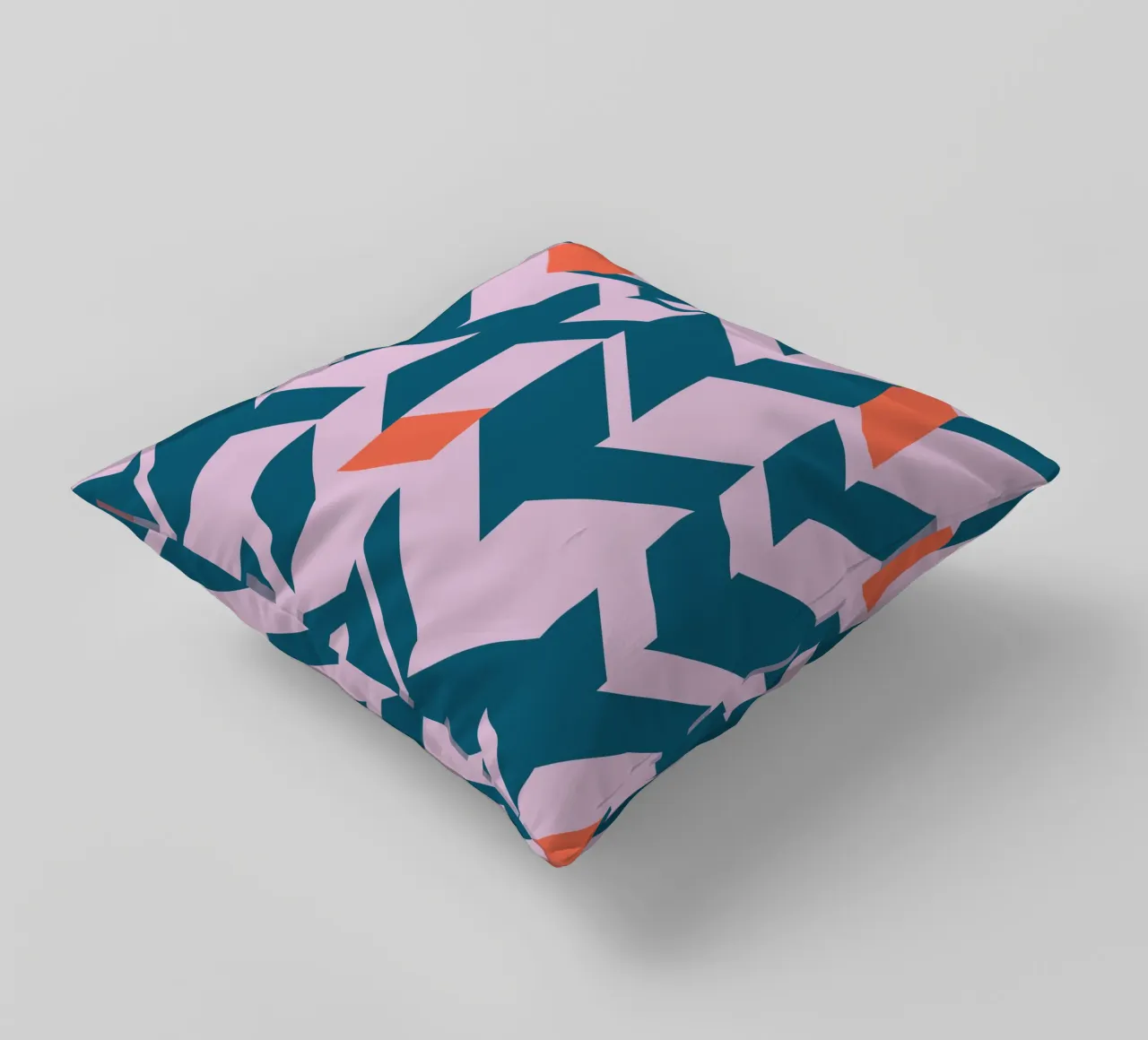 Imprimé Chevron audacieux - Motif géométrique sarcelle, rose et orange coussin de kookiepixel