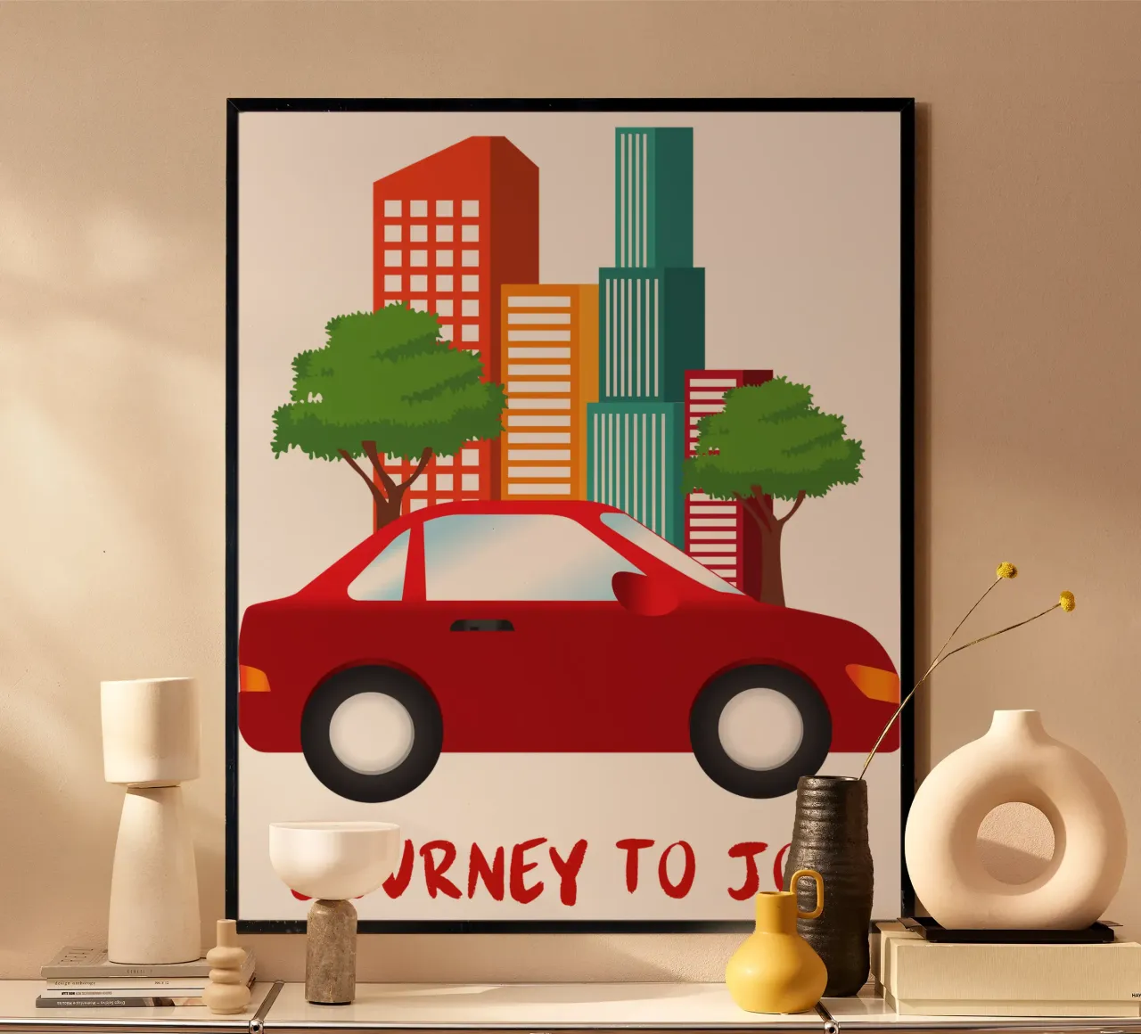 viaggio verso la gioia poster con telaio in plastica da yukihana