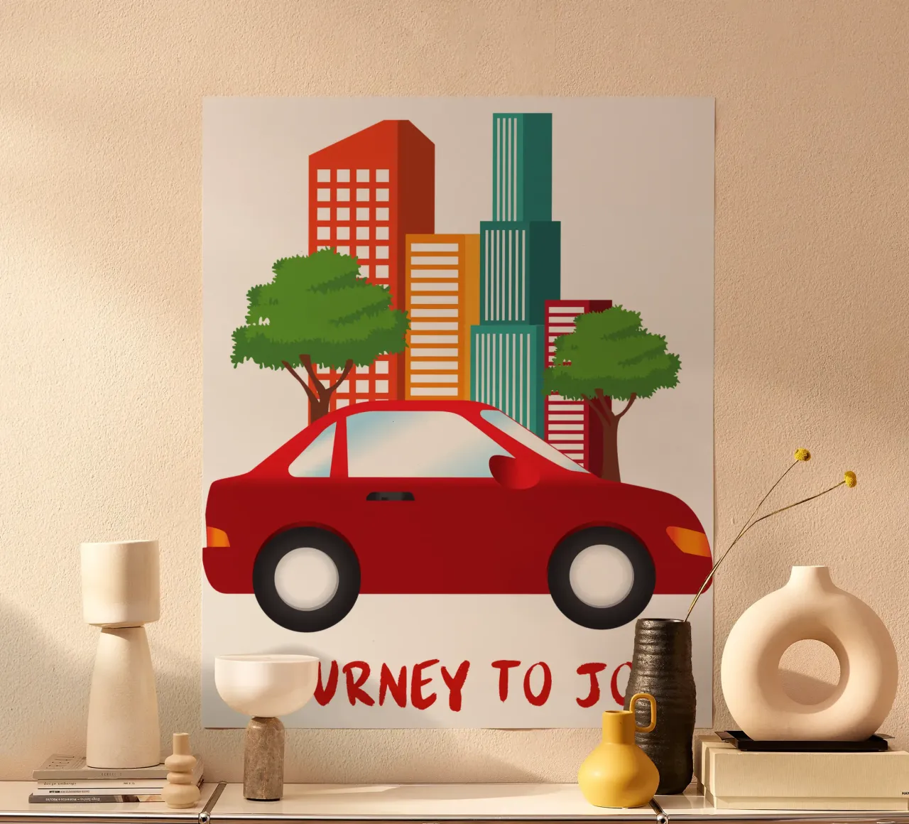 viaggio verso la gioia poster con telaio in plastica da yukihana