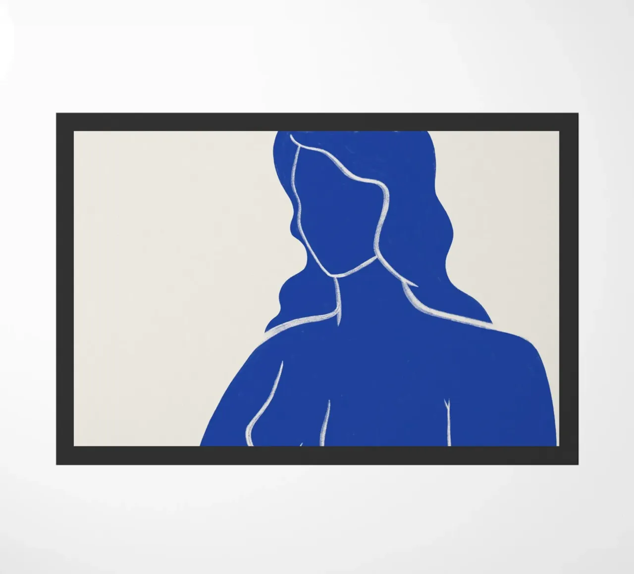 Abbraccio di serenità - Arte astratta blu del nudo zerbino da kookiepixel