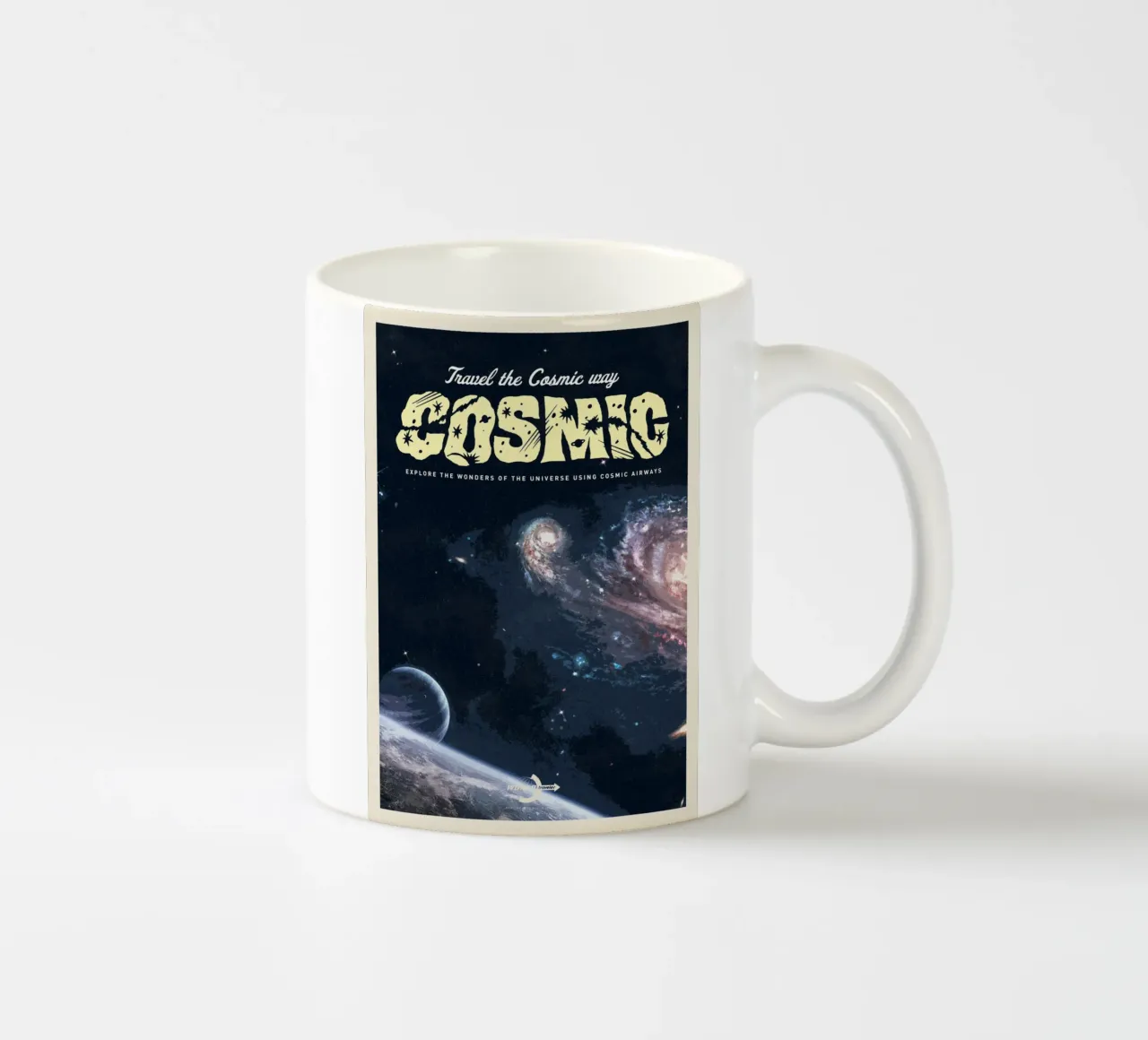 Reis langs de kosmische weg keramische mok van Mercury Club