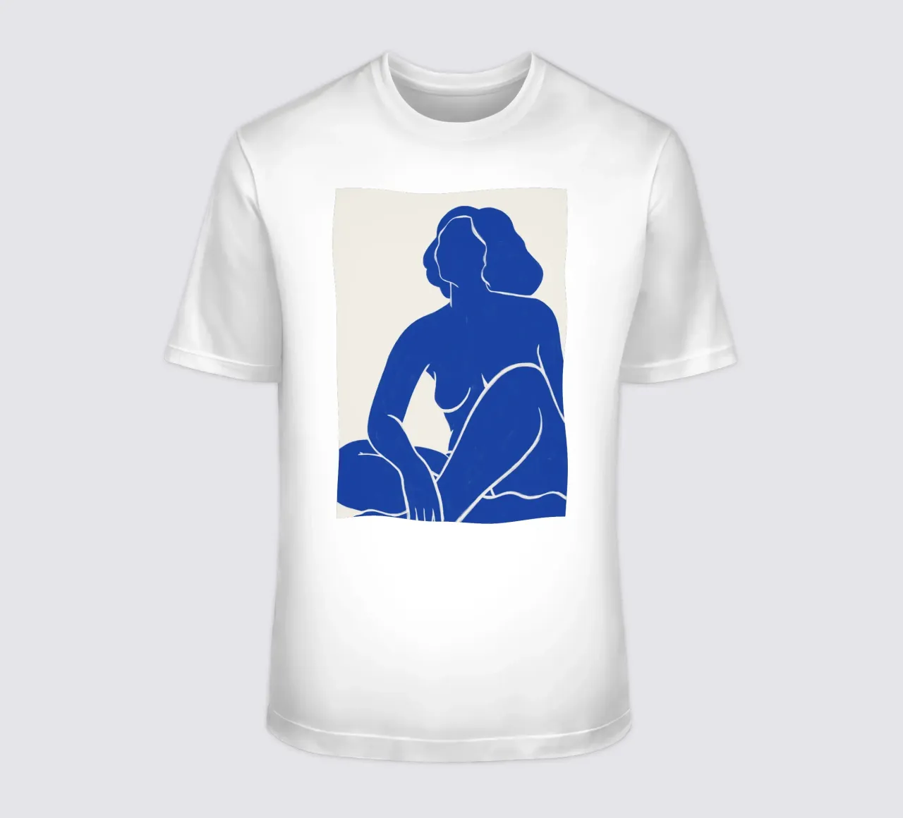 Gracia equilibrada en azul - Impresión abstracta de un desnudo camiseta de kookiepixel