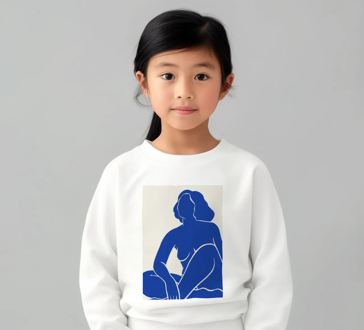 Gracia equilibrada en azul - Impresión abstracta de un desnudo sudadera para niño de kookiepixel