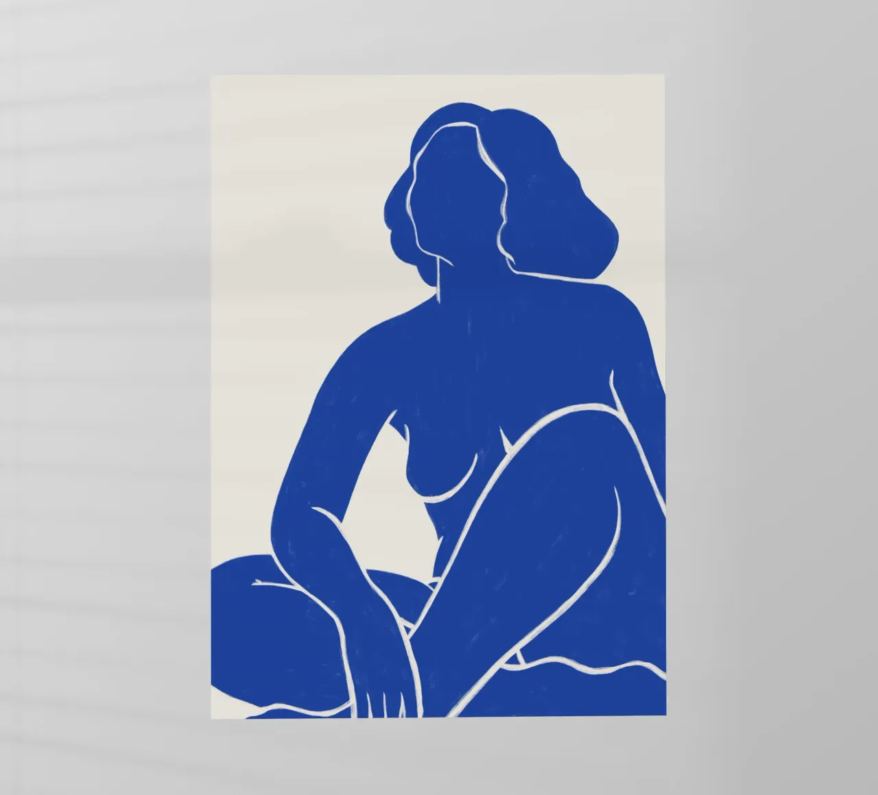 Gracia equilibrada en azul - Impresión abstracta de un desnudo lámina retroiluminada de kookiepixel