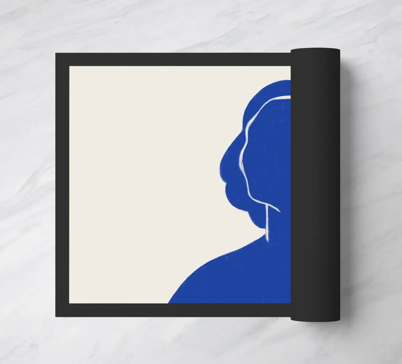 Gracia equilibrada en azul - Impresión abstracta de un desnudo felpudo de kookiepixel