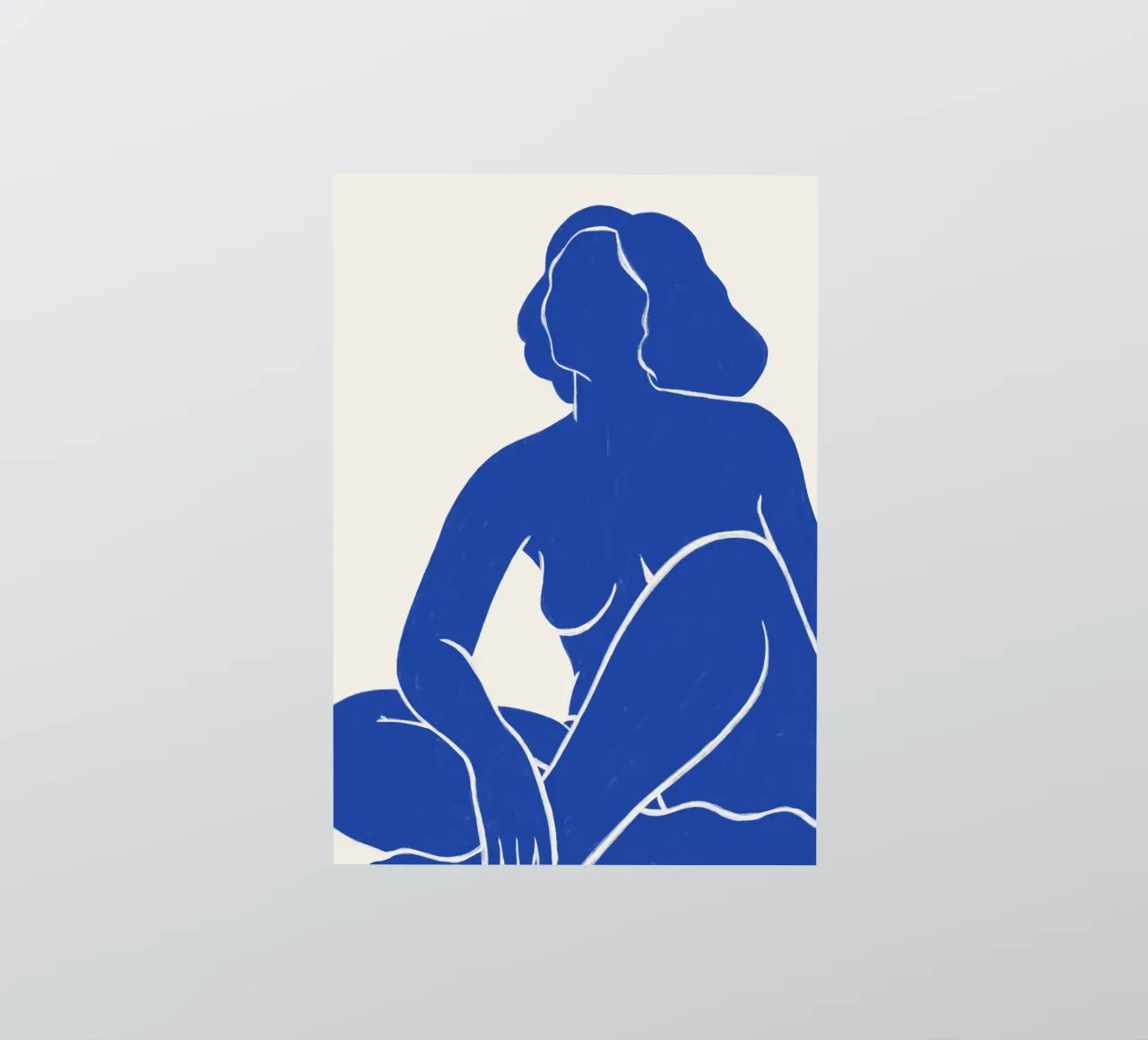 Gracia equilibrada en azul - Impresión abstracta de un desnudo pegatina de kookiepixel