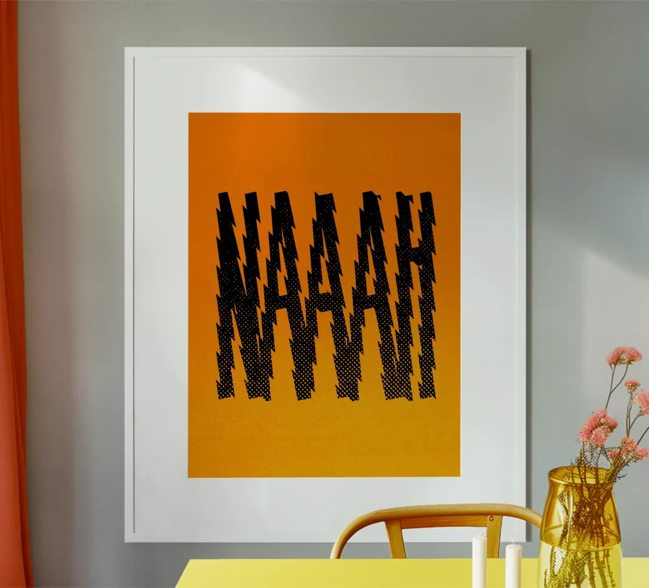 NAAAH poster with plastic frame by Mat Voyce