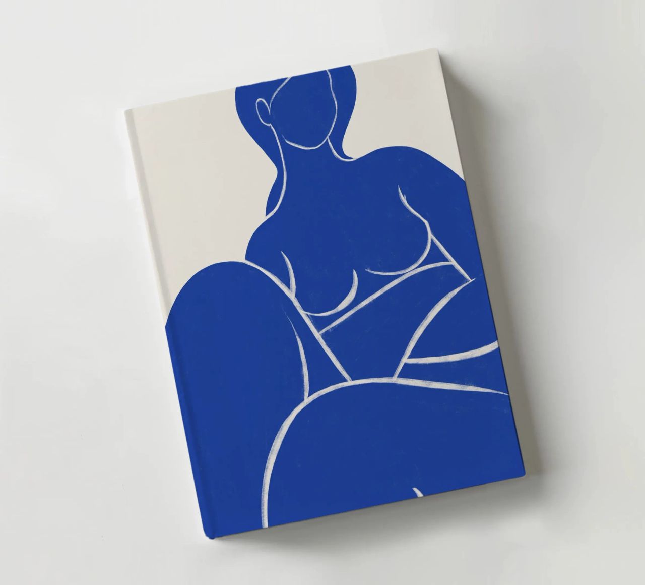 Serene Contour in Blue - Abstract Nude Art Print notebook by kookiepixel