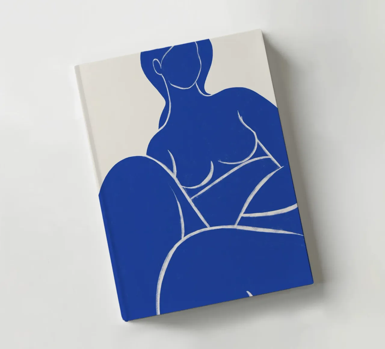 Contorno sereno in blu - Stampa d'arte astratta di nudo diario da kookiepixel