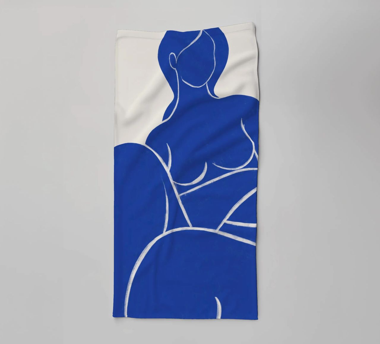 Serene Contour in Blue - Abstract Nude Art Print towel by kookiepixel