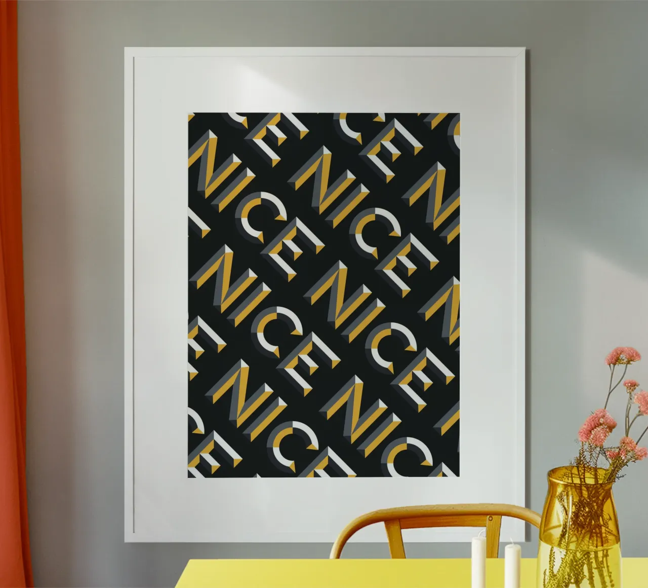 NICE poster with aluminum frame by Mat Voyce