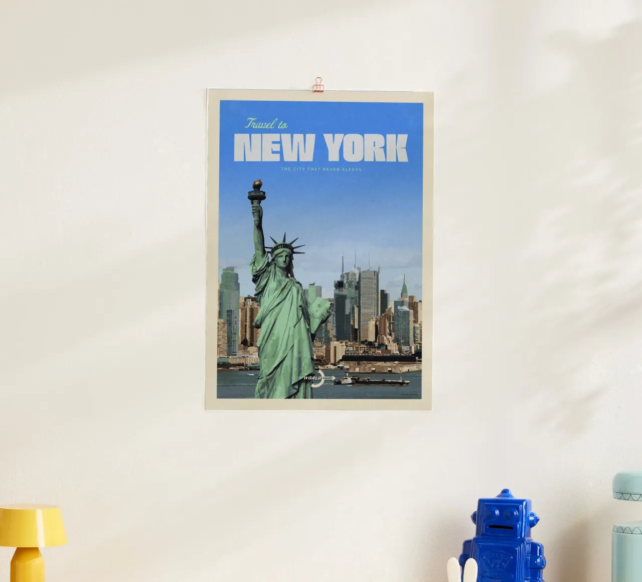 Viaggio a New York poster con telaio in alluminio da Mercury Club