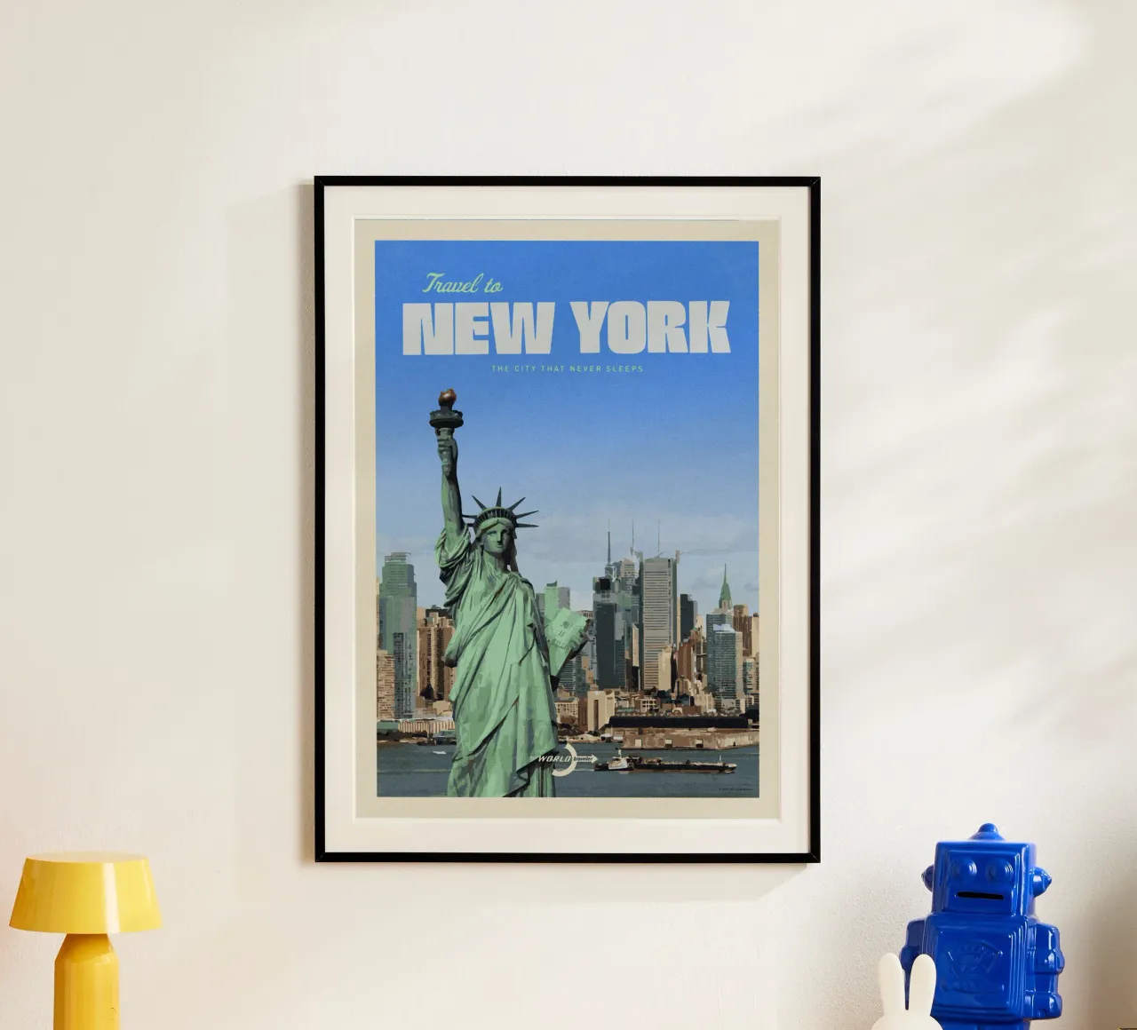 Viaggio a New York poster con telaio in alluminio da Mercury Club