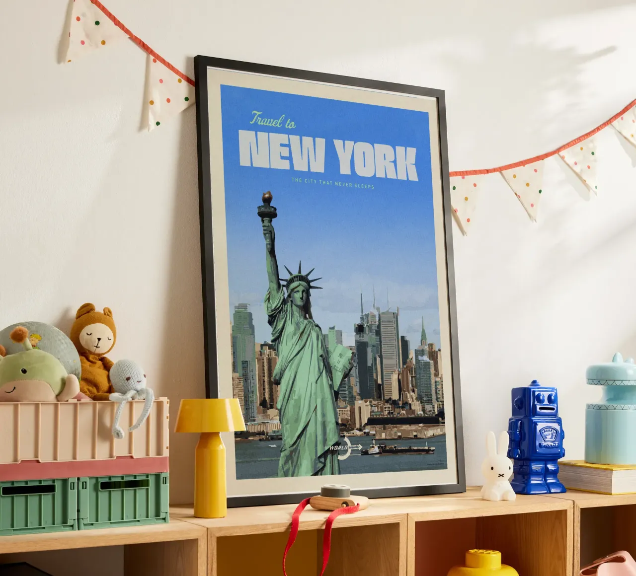 Viaggio a New York poster con telaio in alluminio da Mercury Club