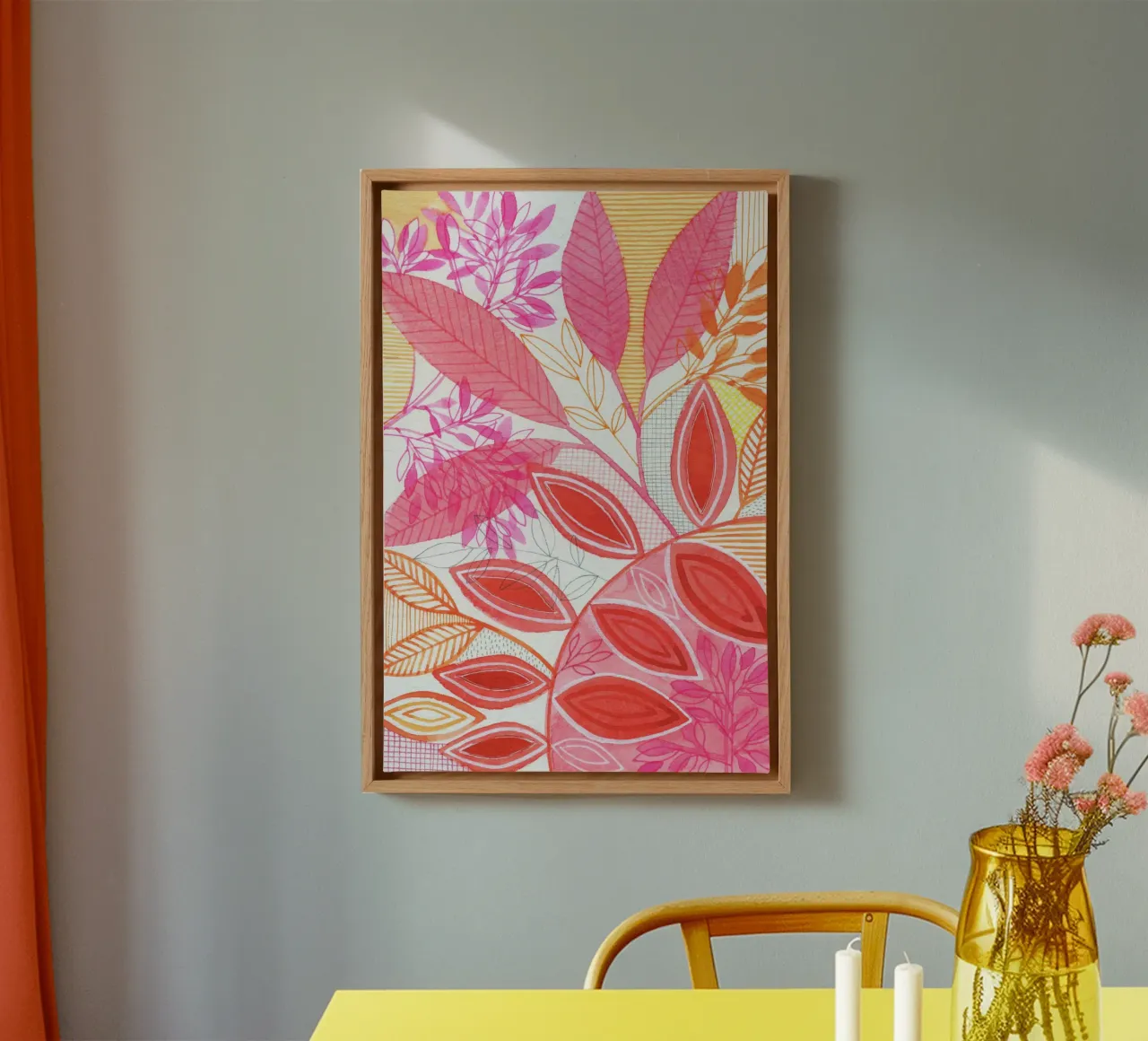 Susan Zwart - Botanisch 17 canvas met Baklijst van The Artcircle