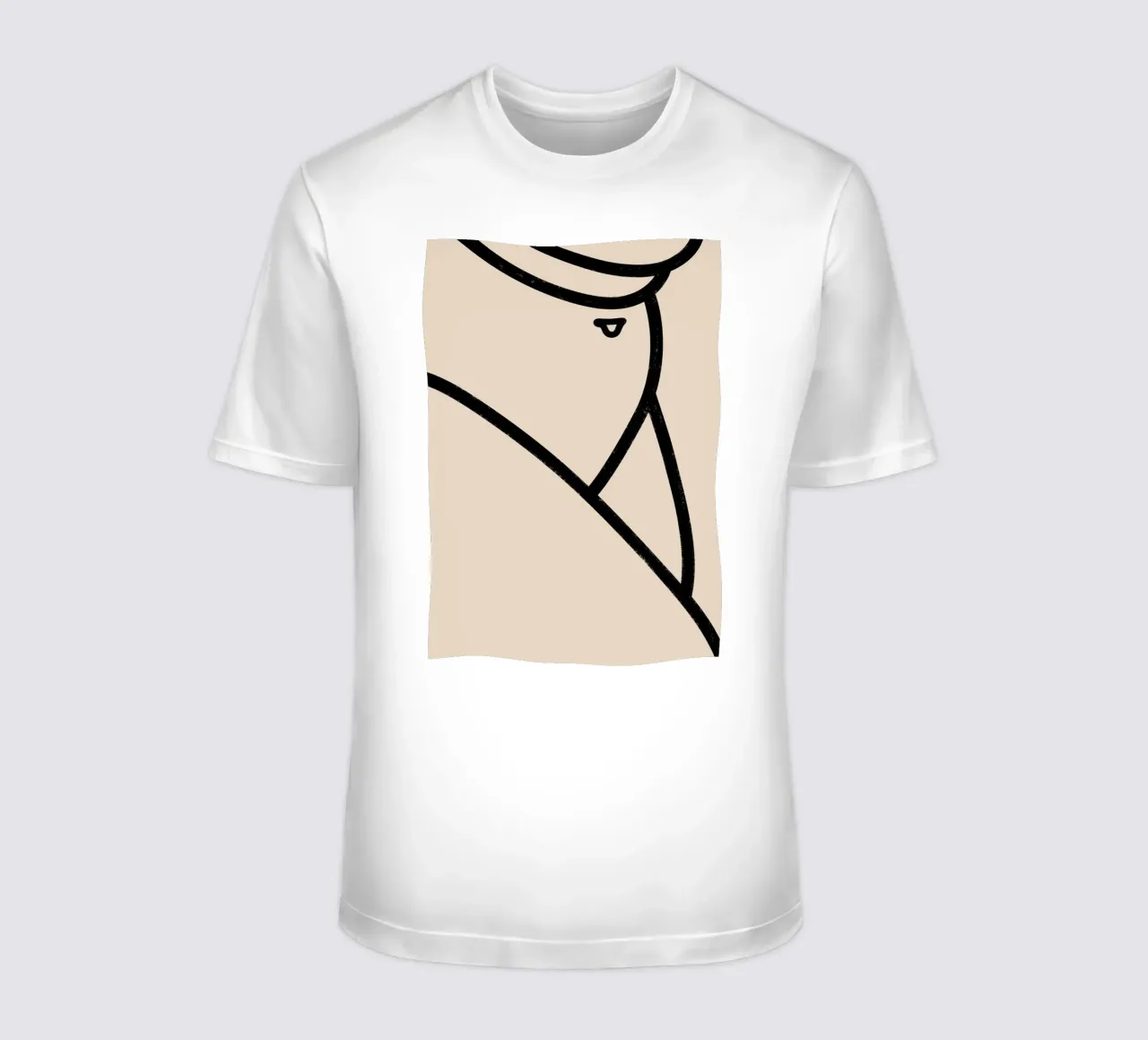 Primo piano astratto di un nudo 03 - Line Art minimalista t-shirt da kookiepixel