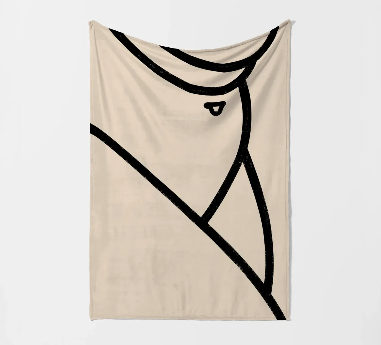 Primo piano astratto di un nudo 03 - Line Art minimalista coperta in pile da kookiepixel