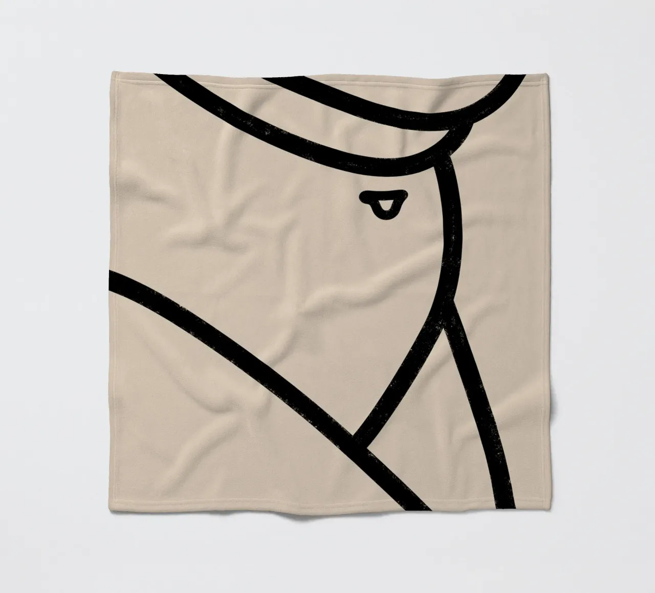 Primo piano astratto di un nudo 03 - Line Art minimalista coperta in pile da kookiepixel