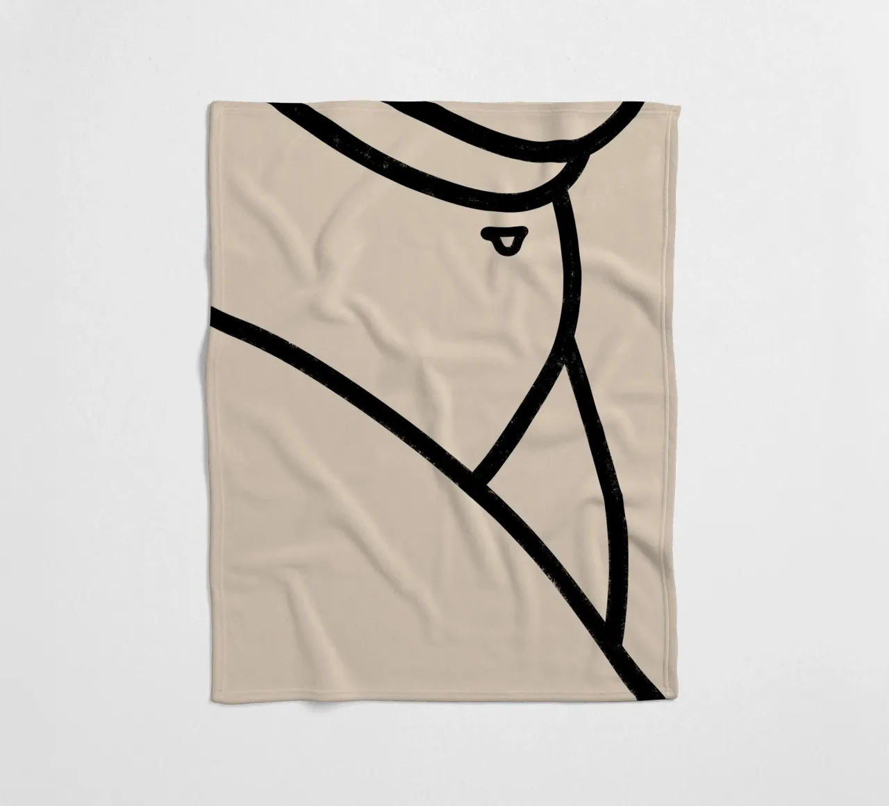 Primo piano astratto di un nudo 03 - Line Art minimalista coperta in pile da kookiepixel